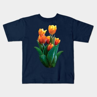 Group Orange Tulips Kids T-Shirt